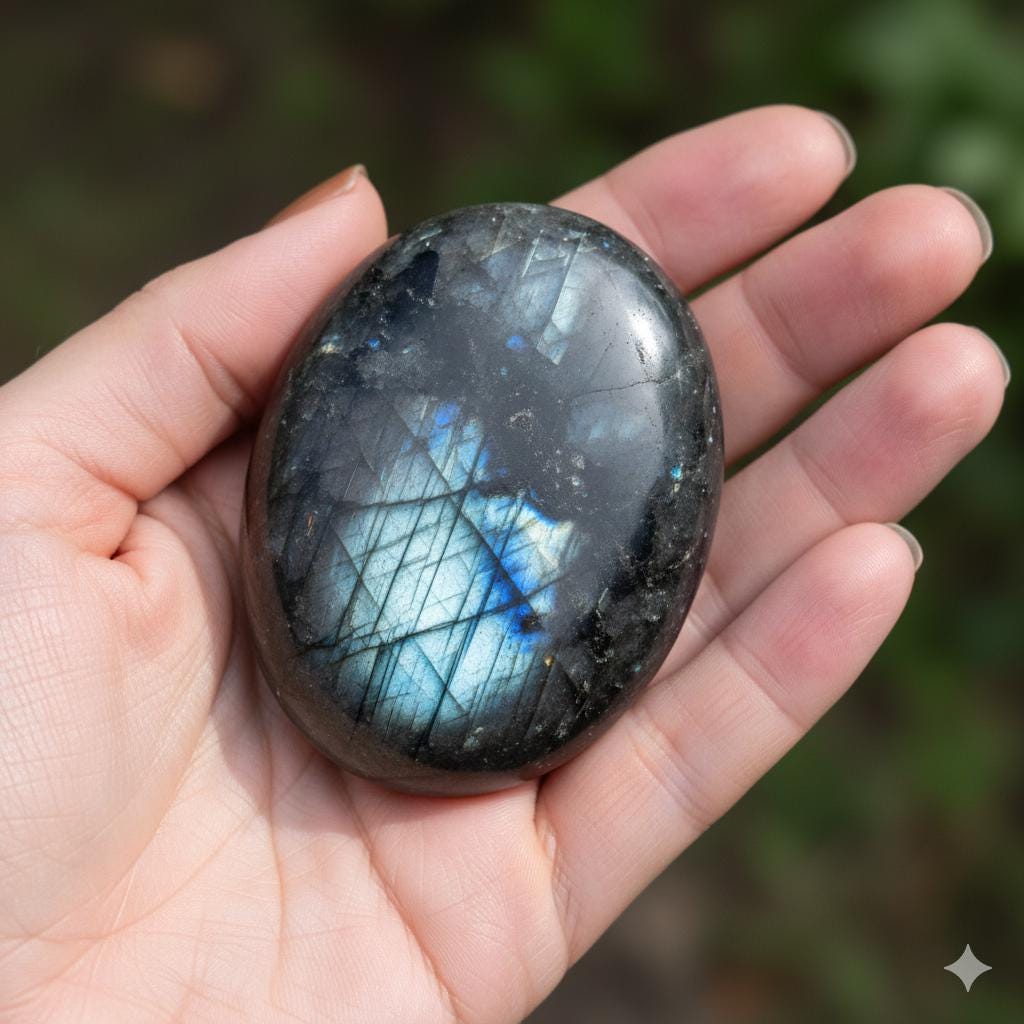 Natural Larvikite Pocket Stone-Stone of Inner Vision & Grounding