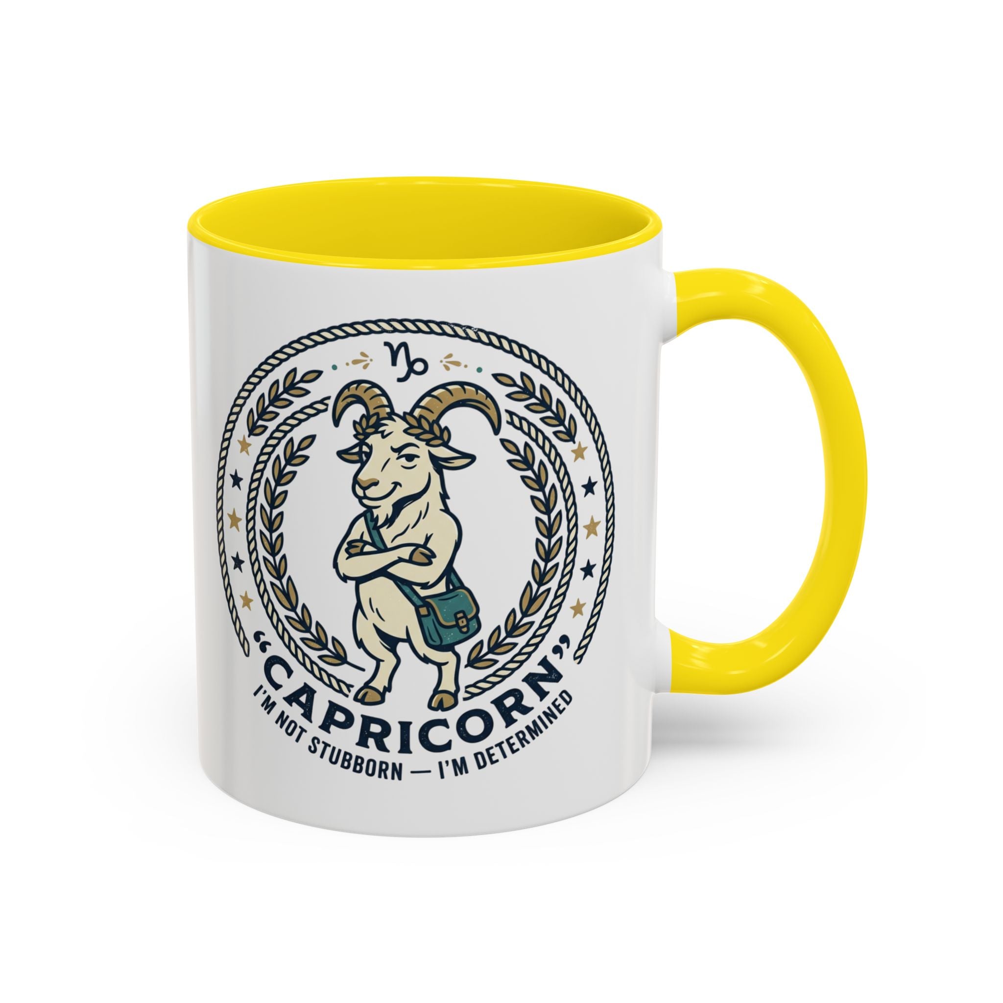 Capricorn Coffee Mug — Zodiac Goat Accent Mug (11/15oz)