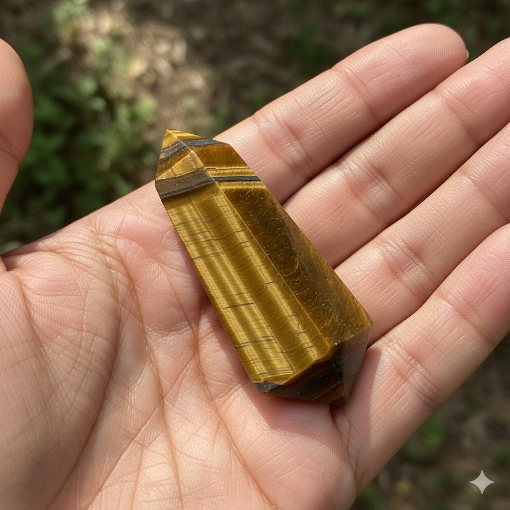 Tiger's Eye Mini Wand-Pocket Stone for Confidence & Protection