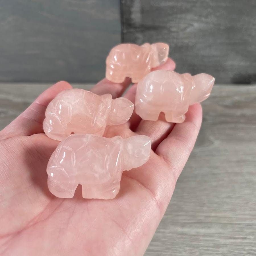 Natural Crystal Tortoise Figurine-Rose Quartz, Amethyst, & Jade