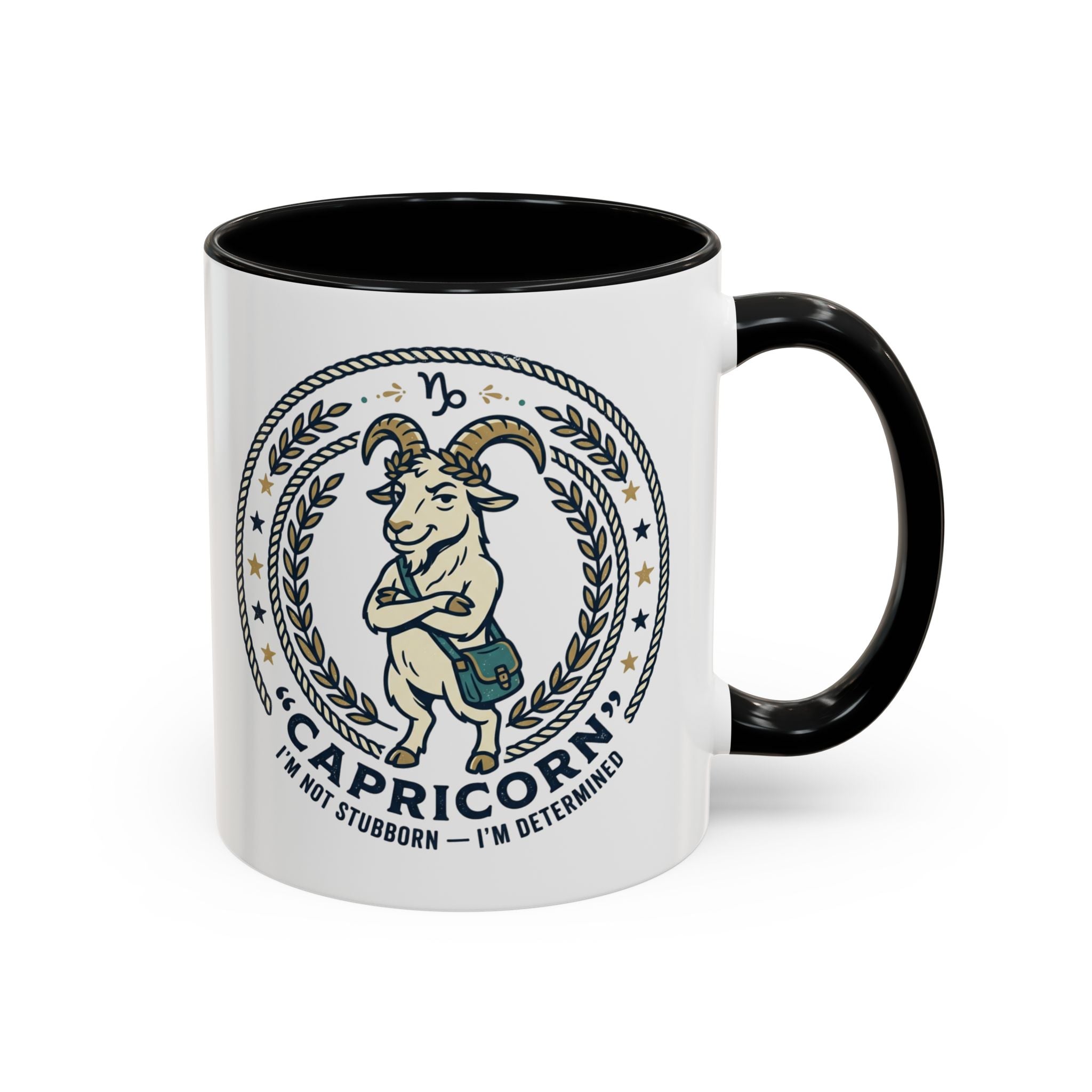Capricorn Coffee Mug — Zodiac Goat Accent Mug (11/15oz)