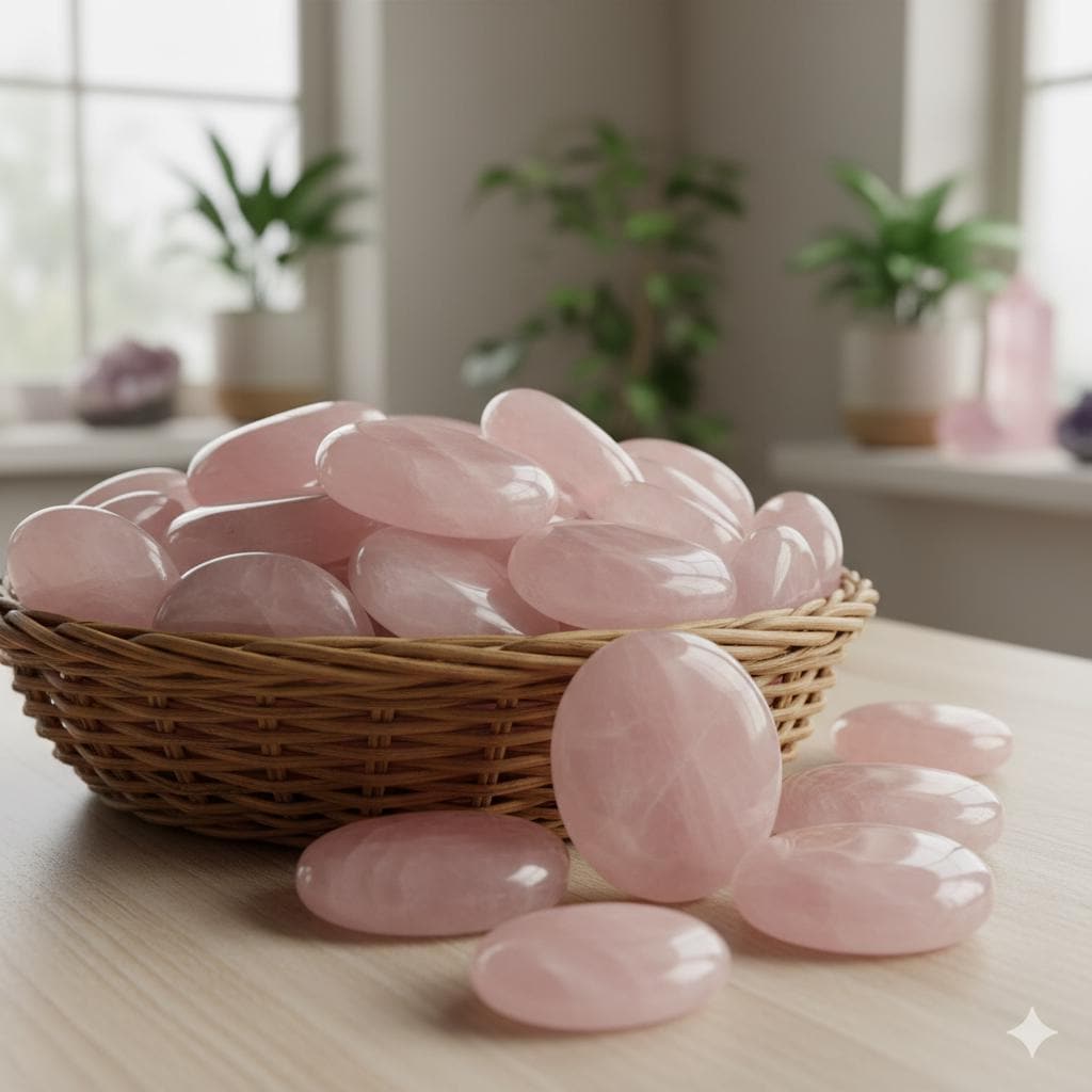 Rose Quartz Pocket Stone-Crystal for Self-Love, Compassion & Heart Healing