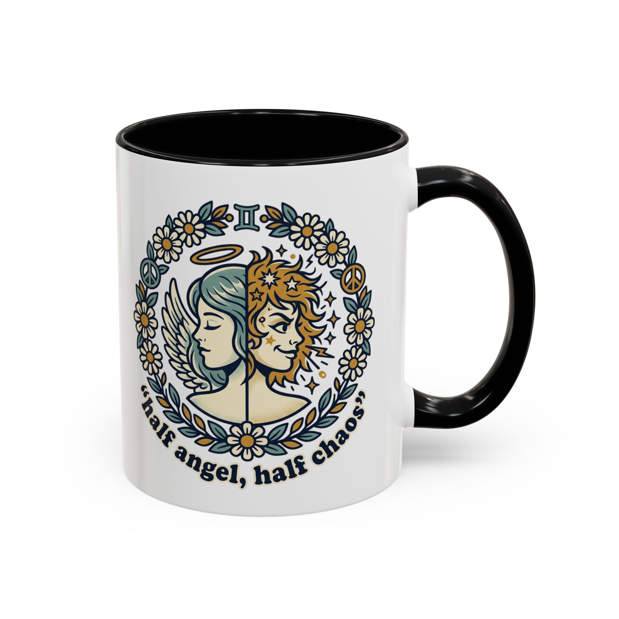 "Half Angel, Half Chaos" Accent Mug (11/15oz)
