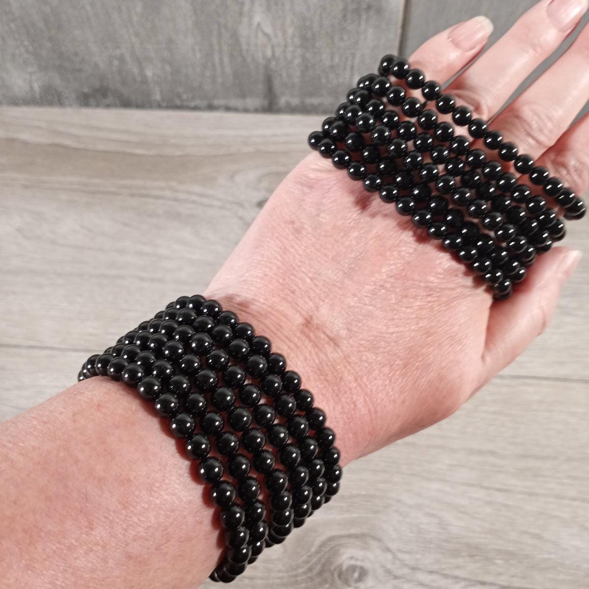 Natural Black Tourmaline Bracelet - Protection & Grounding Crystal Jewelry
